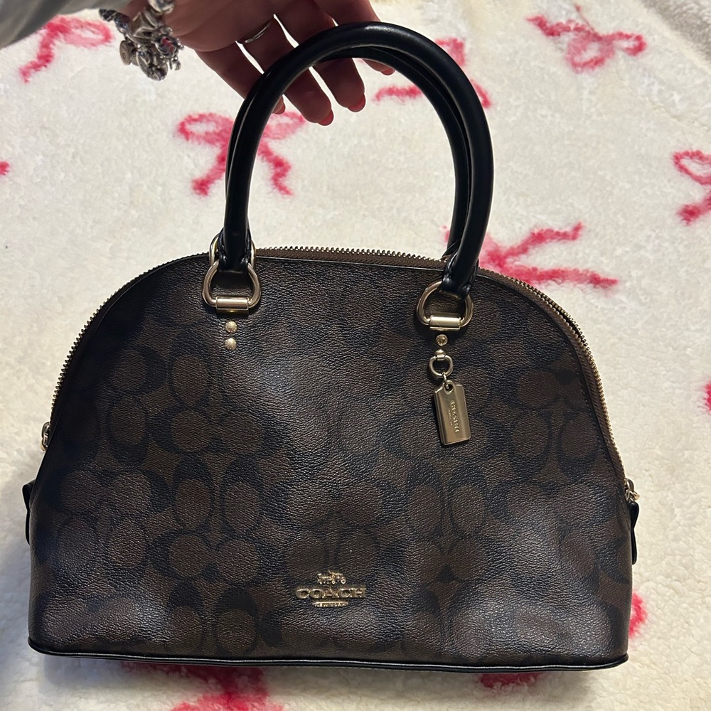 Coach Black and Brown Signature Satchel